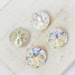 12 mm Moonface Round glass Cabochon Moonlight x 4 pc(s)