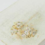 11x15 mm Five Navette Earstud Gold-colored x 2 pc(s)