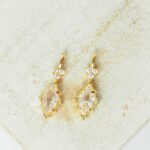 7x19 mm Mystic Rhombus drop in metal setting Transparent gold colored x 2 pc(s)