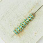 4.5 mm Preciosa Round Rondell Turquoise in Gold-colored setting x 10 pc(s)