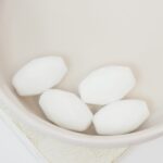 10x15 mm Oval Fire-polished beads Chalk White x 4 pc(s)