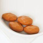 10x15 mm Oval Fire-polished beads Opaque Brown x 4 pc(s)