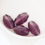 10x15 mm Oval Fire-polished beads Violet Transparent x 4 pc(s)
