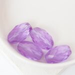10x15 mm Oval Fire-polished beads Purple Transparent x 4 pc(s)