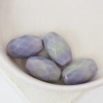 10x15 mm Oval Fire-polished beads Lavender Gray x 4 pc(s)