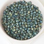 4 mm Fire-polished round beads Matte Jet Picasso x 60 pc(s)