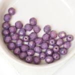 6 mm Fire-polished round beads Chalk White Lila Vega Luster x 40 pc(s)