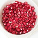 6 mm Fire-polished round beads Crystal Pomegranate Metallic Ice x 40 pc(s)