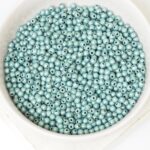 2 mm Round Glass beads Metallic Suede Light Green x 100 pc(s)
