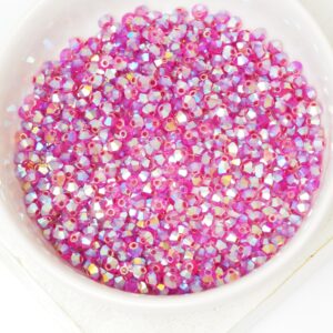 3 mm Preciosa bicone beads Fuchsia AB 2X x 50 pc(s)