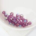 4 mm Preciosa faceted round beads Amethyst AB x 25 pc(s)