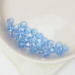 4 mm Preciosa faceted round beads Light Sapphire AB x 25 pc(s)