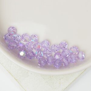 4 mm Preciosa faceted round beads Violet AB x 25 pc(s)