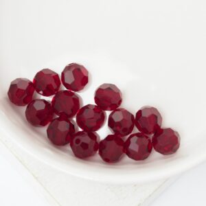 6 mm Preciosa faceted round beads Siam x 15 pc(s)