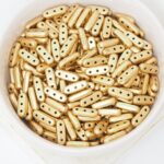 3x10 mm Beam bead Matte Metallic Flax x 10 g