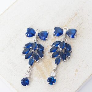 12x30 mm Butterfly of Paradise glass drop in metal setting Dark Blue Platinum colored x 2 pc(s)