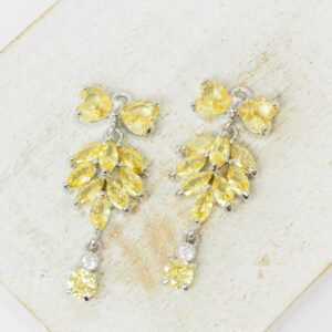 12x30 mm Butterfly of Paradise glass drop in metal setting Light Topaz Platinum colored x 2 pc(s)