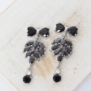 12x30 mm Butterfly of Paradise glass drop in metal setting Magic Black Platinum colored x 2 pc(s)