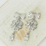 12x30 mm Butterfly of Paradise glass drop in metal setting Transparent  Platinum colored x 2 pc(s)