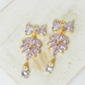 12x30 mm Butterfly of Paradise glass drop in metal setting Violet Gold colored x 2 pc(s)