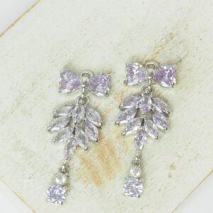 12x30 mm Butterfly of Paradise glass drop in metal setting Violet Platinum colored x 2 pc(s)