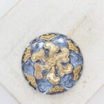 27 mm Fairy Meadow handmade glass cabochon Light Sapphire x 1 pc(s)