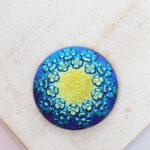 22 mm Meadow Walk handmade glass cabochon Bermuda Blue x 1 pc(s)