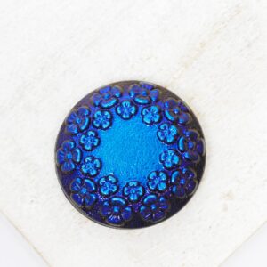 22 mm Meadow Walk handmade glass cabochon Dark Blue x 1 pc(s)