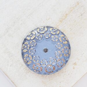 22 mm Meadow Walk handmade glass cabochon Light Sapphire x 1 pc(s)