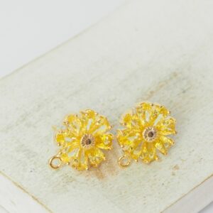 13x15 mm Blooming Flower Earstud Light Topaz  Gold-colored x 2 pc(s)