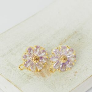 13x15 mm Blooming Flower Earstud Violet Gold-colored x 2 pc(s)