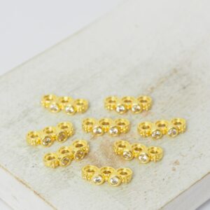 4.5x10.5 mm 3 Hole Flower Spacer Bar Gold-colored x 8 pc(s)