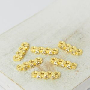 4.5x13.5 mm 4 Hole Flower Spacer Bar Gold-colored x 6 pc(s)
