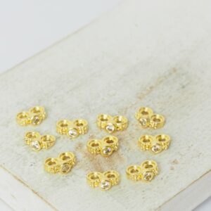 4.5x6.5 mm 2 Hole Flower Spacer Bar Gold-colored x 10 pc(s)