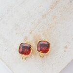 7x7 mm Kristina Connector Lava Red Gold-colored x 2 pc(s)