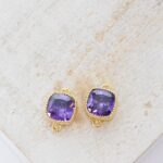 7x7 mm Kristina Connector Medium Purple Gold-colored x 2 pc(s)