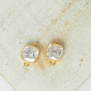 7x7 mm Kristina Connector Transparent Gold-colored x 2 pc(s)