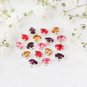 Preciosa FANCY baroque pear cabochons with Claw