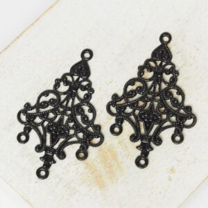 20x32 mm Gunmetal black Historic filigree connector x 2 pc(s)