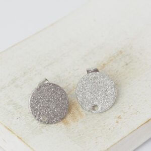 10 mm Flat Round Earstud with hole Platinum-colored x 2 pc(s)