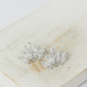 11x15 mm Five Navette Earstud Platinum-colored x 2 pc(s)
