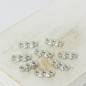 4.5x10.5 mm 3 Hole Flower Spacer Bar Platinum-colored x 8 pc(s)