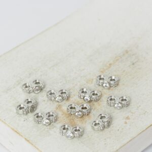 4.5x6.5 mm 2 Hole Flower Spacer Bar Platinum-colored x 10 pc(s)
