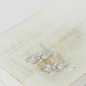 6x14 mm Shiny Tulip Earstud Platinum-colored x 2 pc(s)