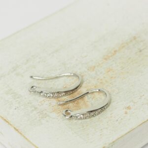 9x14 mm Four Zircon Earring Hook Platinum-colored x 2 pc(s)