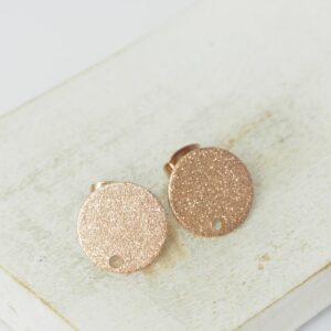 10 mm Flat Round Earstud with hole Rose Gold-colored x 2 pc(s)