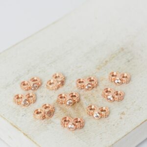 4.5x6.5 mm 2 Hole Flower Spacer Bar Rose Gold-colored x 10 pc(s)