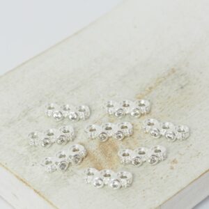 4.5x10.5 mm 3 Hole Flower Spacer Bar Silver-colored x 8 pc(s)