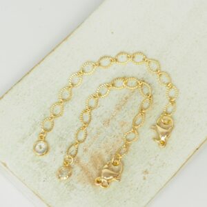 5x75 mm Round Elegant Chain Extender with Lobster Clasp Gold-colored x 2 pc(s)