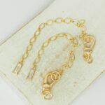 8x80 mm Rectangle Elegant Chain extender with Lock Lobster Clasp Gold-colored x 2 pc(s)